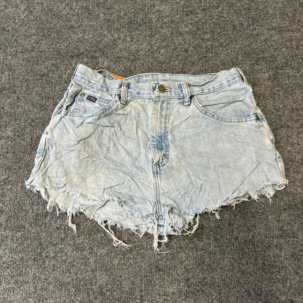 Riders Denim Shorts Womens 10 Light Wash Cutoff High Waisted Frayed Hem 35318